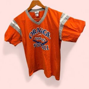 Cool Orange Pioneers Football v-neck ringer t-shirt vintage look Augusta